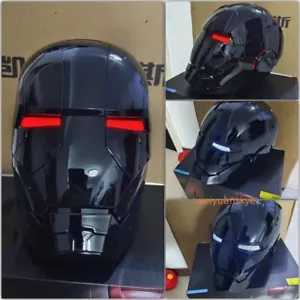 NEW 1/1 Iron Man MK5 Helmet Black Voice-control Electric Cosplay Mask Wearable - Bild 1 von 12