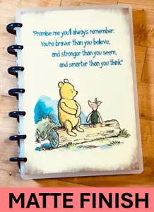 MATTE Pooh & Piglet Quote Front & Back Cover Set 4 use with MINI HAPPY Planner- - Picture 1 of 7