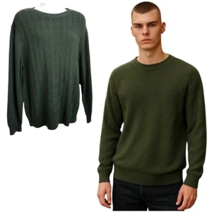 St John’s Bay Sweater Men's Size X-Large Pullover Crew Neck Forest Green New - Picture 1 of 7