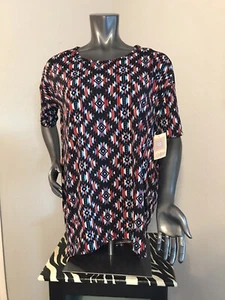 LuLaRoe Irma Women Top Shirt Azteca Print Size S Short Sleeves Hi/low Hem Cute - Picture 1 of 6
