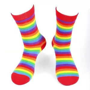 Women's Rainbow Striped Novelty Socks - Picture 1 of 5