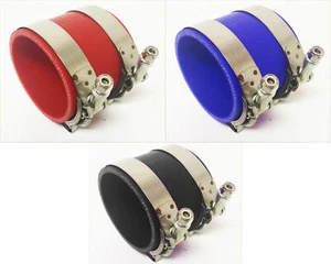 2.75" 3" 3.25" 3.5" Intercooler Air Intake 3-Ply Silicone Coupler T-Bolt Clamps - Foto 1 di 7
