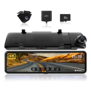 REDTIGER 4K Mirror Dash Cam 11''Dual Cameras Rear View Cam Parking Monitor - Picture 1 of 6