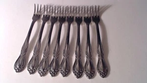 8 Supreme Cutlery Stainless Murano Cocktail Seafood Forks - Picture 1 of 5