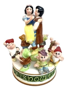 Schmid Japan Disney Snow White 7 Dwarfs Musical Rotating Figurine 4980/7500 - Picture 1 of 6