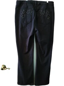 Laura Ashley Misses Embellished Black Jeans 14 - Picture 1 of 8
