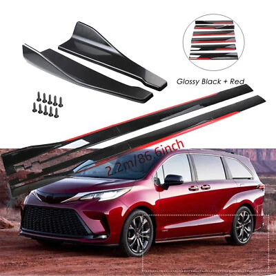 Gloss Black Red Side Skirt Rear Bumper Chin Lip Spats For Toyota Sienna Body Kit - Изображение 1 из 4