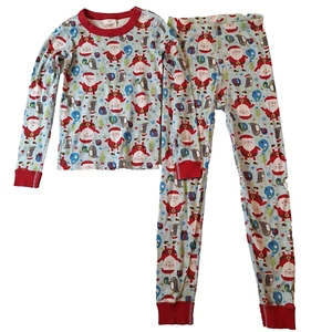 Hanna Andersson Pajamas Kids 10 Red Santa Penguin Christmas Set Pants L/S Shirt - Picture 1 of 12