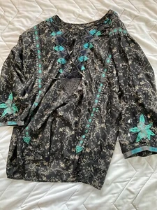 JOHNNY WAS Taraji Blouse Ditzy Garden {HH40} size large gorgeous beautiful - Picture 1 of 7