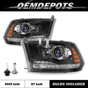 W/BULBS PROJECTOR HEADLIGHT 2013-2018 Dodge Ram 1500 2500 3500 LED DRL LAMP13-18 - Picture 1 of 7