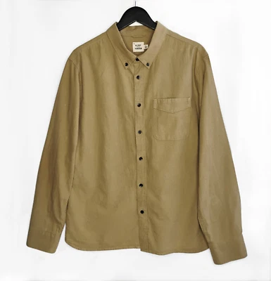 Flint and Tinder Cotton Linen Shirt Mens L-XL Oak Huckberry  L/S Button Down - Image 1 of 4