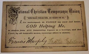 Tessera pegno astensione alcol unione nazionale cristiana temperanza 1800 - Foto 1 di 4
