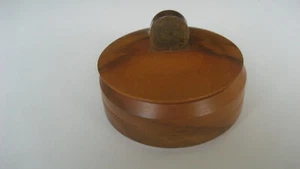 alte Deckeldose aus Holz gedrechselt, Höhe ca. 6,5 cm, Durchm. ca. 9,5 cm - Bild 1 von 3