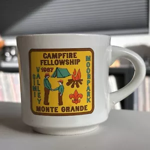TAZA DE CAFÉ BSA CAMPFIRE FELLOWSHIP DE COLECCIÓN Simi Valley Moorpark Monte Grande 1987 - Imagen 1 de 5