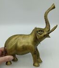 Brass ELEPHANT Sculpture, Heavy Solid, 10" TALL Statue Figure MCM Vintage LARGE
