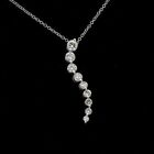2Ct Round Cut Lab Created Diamond Journey 14K White Gold Plated Pendant Necklace