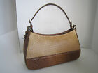 BRAHMIN woven leather and brown croc leather embosed hobo shoulder bag 