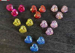 Lote de 15 piezas de piedras preciosas circón mezcla color calibrado corte corazón natural de 6 mm - Imagen 1 de 4