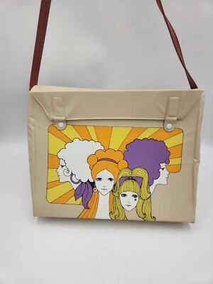 Vintage 1970's Vinyl Retro Mod Hippie Girls Purse/Messenger Bag Style Hong Kong - Image 1 of 4