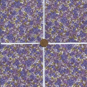Dainty Purple Flowers Fabric 4 inch Cotton Fabric Craft Squares zL1 - Picture 1 of 3