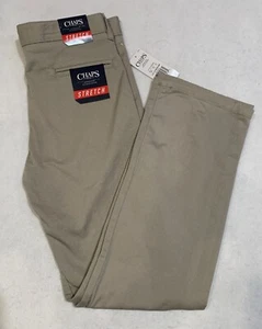 Pantaloni Reg Nuovi con etichette Chaps Ragazzi Omologati Schoolwear 250 Khaki Tan Elasticizzati Taglia 12 - Foto 1 di 11
