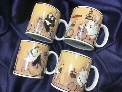 ¡4 TAZAS SAKURA CHEFS TO GO chefs en bicicletas! ¡NUNCA USADO! ¡NUEVO! ¡EXCELENTE!! Foto 1 de 4