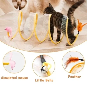 Cats Toy Tunnel Spring Toy Mouse Tunnel With Balls - Picture 1 of 9