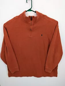 Polo Ralph Lauren VTG Men's 3XLT Pullover 1/4 Zip Long Sleeve Sweater Orange - Picture 1 of 6