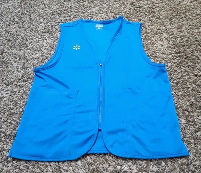 Walmart Employee Vest Mens Medium Blue Full Zip Work Uniform 100% Polyester - Image 1 of 4