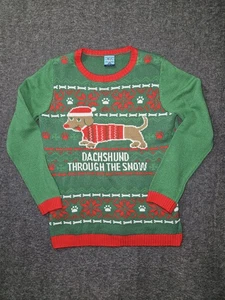 Nordpol Pullover Damen großer Dackel durch den Schnee Weihnachten Hund Pullove - Bild 1 von 8