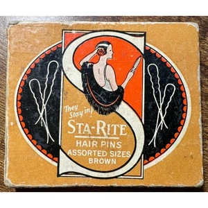 Spille per capelli 1920 STA-RITE Art Deco scatola originale Bob-or-no-Bob no show made in USA - Foto 1 di 9