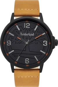 Orologio Uomo Timberland Nero Cinturino Pelle Sacca Zaino Regalo Nuovo Originale - Picture 1 of 3