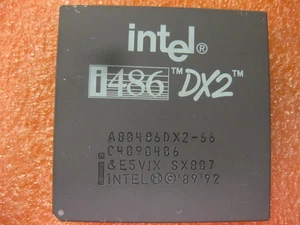 Procesador CPU Intel 486 DX2 66MHZ A80486DX2 486 dorado de colección probado funcionando - Imagen 1 de 15