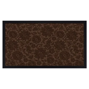 Briarwood Lane Brown Floral Standard Flocked Doormat - Bild 1 von 9