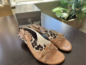 BOGNER Leder Schuhe NEU Sling Back Sandale & Absatz - beige braun 38 5,5 NP 189 - Bild 1 von 13