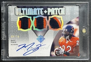 MATT FORTE 2009 UPPER DECK ULTIMATE COLL #U-36 TRIPLE GAME-USED PATCH AUTO 09/20 - Picture 1 of 2