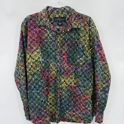 PETE HUNTINGTON Long Sleeve Shirt Men's Size L Hawaiian Hand Dyed Button Front - Image 1 of 4
