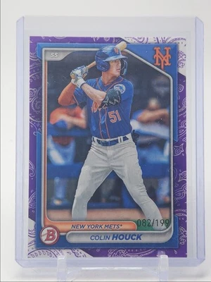 COLIN HOUCK 2025 BOWMAN PURPLE PATTERN NEW YORK METS /199 Q4782 - Image 1 of 2