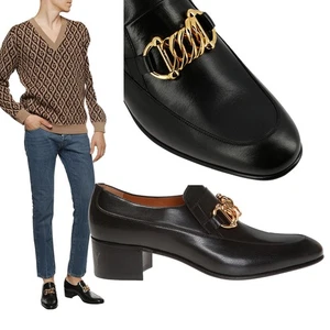 GUCCI SCHUHE HERREN SCHWARZ LEDER HORSEBIT KETTE HALBSCHUHE ICE LOLLY $ 980 Gr. 6 US 6,5 - Bild 1 von 23