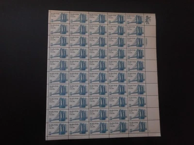 Scott 2041, 20 cent, Brooklyn Bridge, Sheet - Image 1 of 2