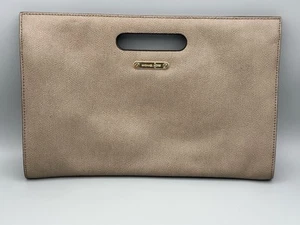 Michael Kors Tilda XL Convertible Clutch ShoulderBag DK Dune Leather with Strap - Picture 1 of 24