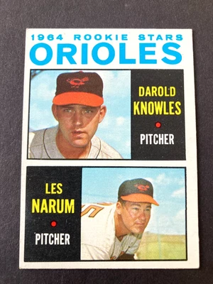 1964 TOPPS BASEBALL, NO418 ORIOLES ROOKIES Darold Knowles/Les Narum Semi High# EX - Изображение 1 из 2