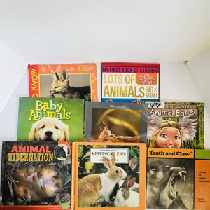 Lot of 8 Children's Animal Books Science Nature Educational Instant Library - Foto 1 di 16