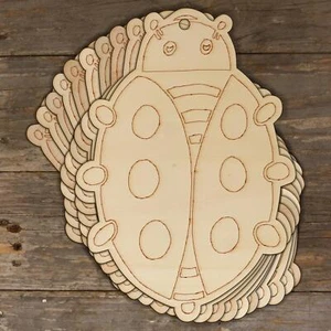 10x Insectos de Madera Cómic Ladybug Formas Artesanales 3 mm Madera contrachapada Insectos Y Beatles  - Imagen 1 de 4