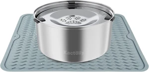 3L Large Capacity Stinless Steel Dog Water Bowl and Waterproof Silicone Dog Food - Picture 1 of 6