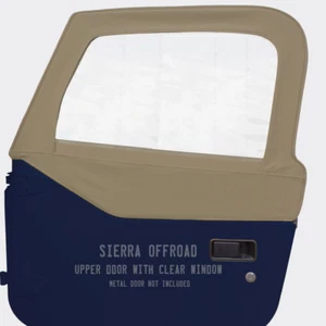 Jeep TJ Wrangler Upper Door Skins for 97-06 Sold in Pairs, Camel Sailcloth - Picture 1 of 5