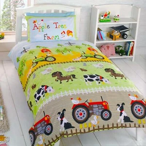 Apple Tree Farm Singolo Set Copripiumino Letto Bambini Animali Trattore - Foto 1 di 1