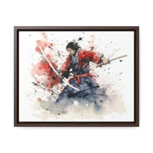 Samurai in Battle Two Swords, in Aquarellen, 2 - Bild 1 von 11