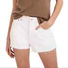 Madewell Relaxed Denim Shorts White Tile Frayed Distressed Size 30