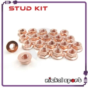 20 Pcs M10 x 1.25 Copper Exhaust Manifold Lock Nut 14mm Hex (wrench size) - Foto 1 di 1